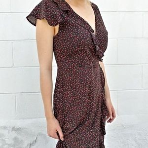 kimchi blue ruffle midi wrap dress